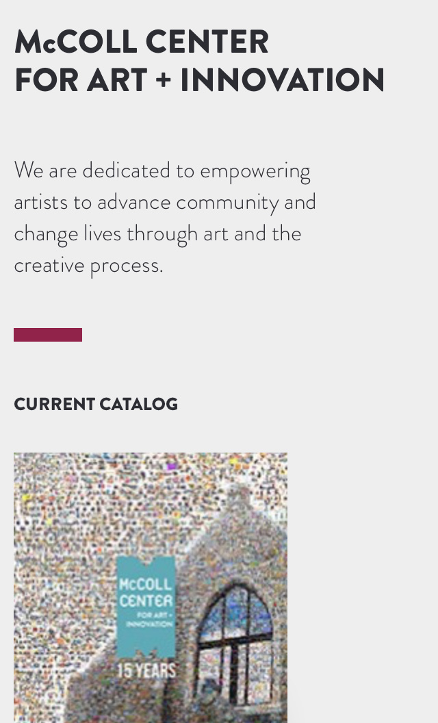 McColl Center for Art + Innovation Screenshot #2